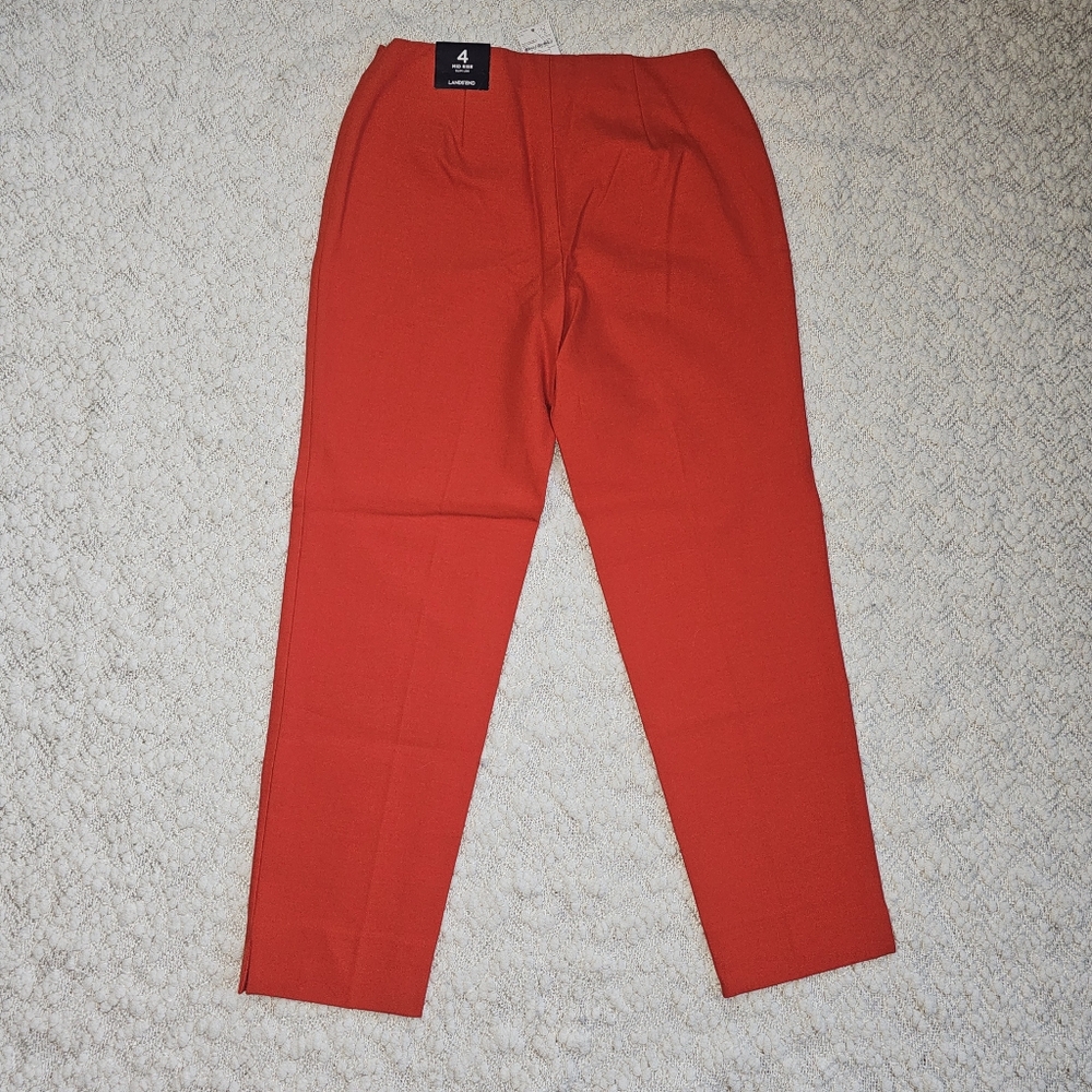 NWT Lands' End Mid-Rise Bi-Stretch Cropped Capri Pants Orange Size 4 - Picture 6 of 9